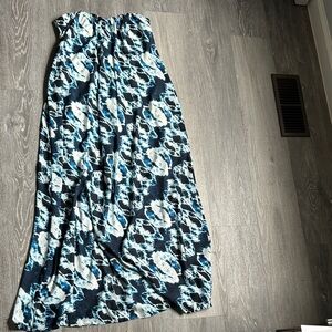 Lovers + Friends Blue and White Abstract Maxi Dress